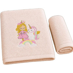 Astron Unicorn Girls Σετ Παιδικές Πετσέτες 2τμχ 500gr/m² 85210
