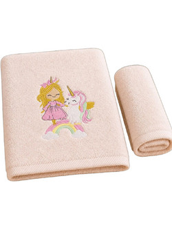 Astron Unicorn Girls Σετ Παιδικές Πετσέτες 2τμχ 500gr/m² 85210