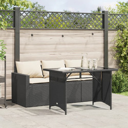 vidaXL Σετ Σαλόνι Κήπου Rattan 2τμχ Μαύρο Λευκό 366328