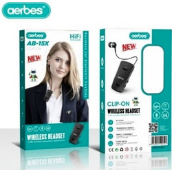 Aerbes AB-15X Ακουστικό Bluetooth In Ear Πέτου Black
