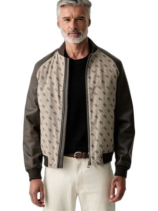 Guess Ανδρικό Μπουφάν Χειμωνιάτικο Bomber Μπεζ M6YL13W2804-FN4K