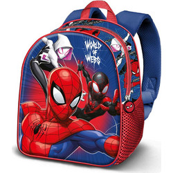 Karactermania Spiderman Word 3D Σχολική Τσάντα Πλάτης Νηπιαγωγείου Μπλε Κόκκινη 09567