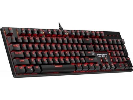 Defender Quest GK-596 Μηχανικό Gaming Πληκτρολόγιο RGB Black