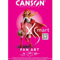 Canson Xsmart Fan Art Μπλοκ Σχεδίου A4 250gr/m² 20 Φύλλα