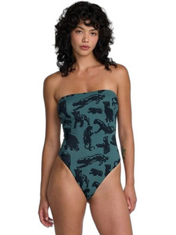 RVCA Ολόσωμο Μαγιό Strapless Πετρόλ Μαύρο 23O3016050