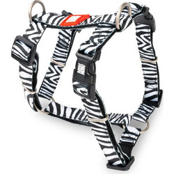 Max & Molly Zebra Σαμαράκι Σκύλου Ιμάντας Λευκό Μαύρο XS