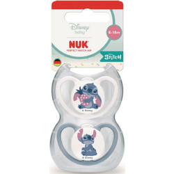 Nuk Perfect Match Air Stitch Ανατομικές Ορθοδοντικές Πιπίλες Σιλικόνης 6-18m Λευκή Μπλε 2τμχ