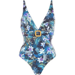 Gsecret Ολόσωμο Μαγιό Floral Μαύρο Μπλε L33147-38818