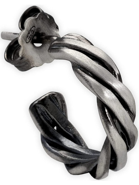 Emmanuela handcrafted for you Ανδρικά Σκουλαρίκια Κρίκοι από Ασήμι 925 Οξειδωμένο 1333MOS