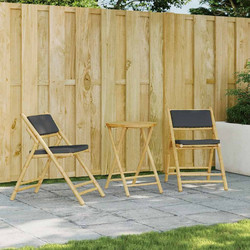 vidaXL Σετ Τραπεζαρία Κήπου Bamboo 3τμχ Ανθρακί 365874