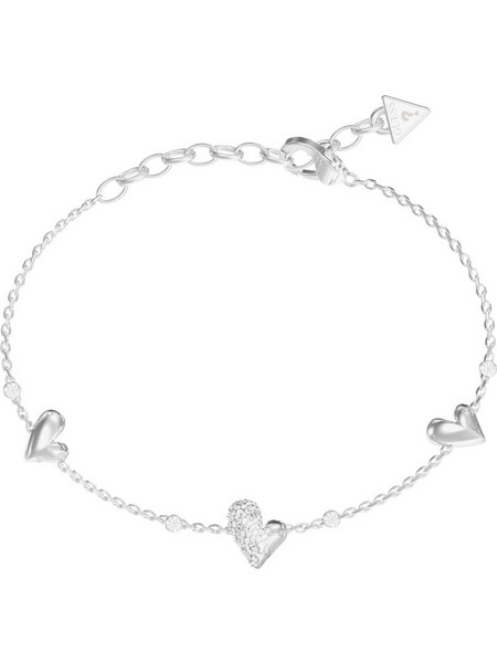 Guess Golden Love Γυναικείο Βραχιόλι Αλυσίδα με Καρδιά από Ατσάλι Ασημί UBB06451JWRH