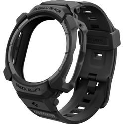 Spigen Rugged Armor Pro Θήκη Σιλικόνης με Λουράκι για Samsung Galaxy Watch Ultra 2 47mm Μαύρη