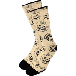 NODO Pumpkin Boo Ανδρικές Κάλτσες Ψηλές με Σχέδια Μπεζ PR10037