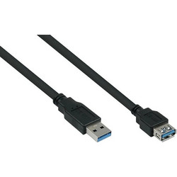 Kabelmeister UK30P-ASA-020S Καλώδιο USB-A Male 3.0 to USB-A Female 2m Black