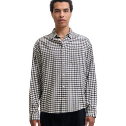 Jack & Jones Ανδρικό Πουκάμισο Βαμβακερό Καρό Μακρυμάνικο Κανονική Γραμμή Overshirt Λευκό 12301088