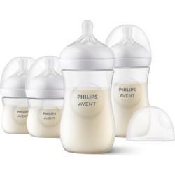 Philips Avent Natural Response Σετ Πλαστικά Μπιμπερό με Θηλή Σιλικόνης κατά των Κολικών 0-6m Transparent SCD838/30