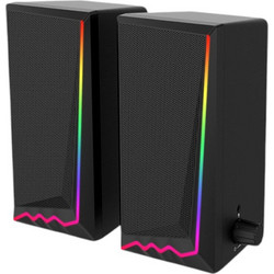 E-1064 Ηχεία Υπολογιστή 2.0 6W με RGB Φωτισμό Μαύρα