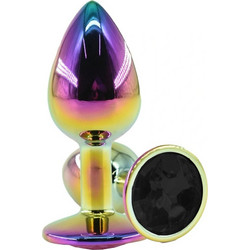 Guilty Toys Rainbow Medium Πρωκτική Σφήνα Diamond Plug 8cm Μαύρη