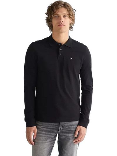 Wrangler Ανδρική Μπλούζα Polo Μακρυμάνικη Καφέ 112386872