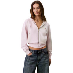 Calvin Klein Γυναικεία Ζακέτα Φούτερ Μακριά με Κουκούλα και Φερμουάρ Ροζ LV047F208G-3FS