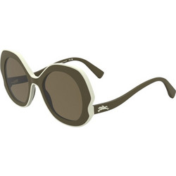 Longchamp LO780S-319 Γυναικεία Γυαλιά Ηλίου Στρογγυλά Κοκάλινα Πράσινα με Καφέ Φακό