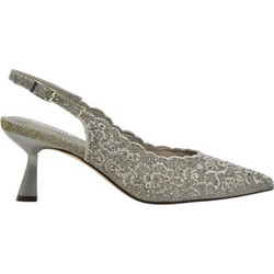 Menbur Γόβες Slingback με Λεπτό Χαμηλό Τακούνι & Στρας Ασημί BM75792