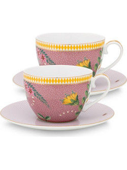 Pip Studio La Majorelle Σετ Κούπες Πορσελάνης Ροζ 280ml 2τμχ