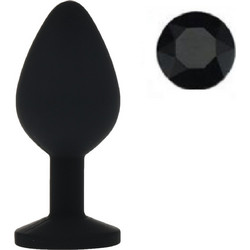 Guilty Toys Silicone Medium Πρωκτική Σφήνα Diamond Plug 8cm Μαύρη