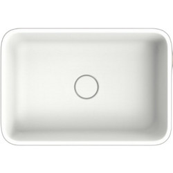 DuPont Corian Shiro 1302 Ημιένθετος Νιπτήρας Μπάνιου Φ47.4x32.4x14.8cm Ματ Λευκός
