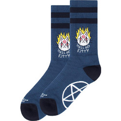 American Socks Hell No Kitty Ανδρικές Κάλτσες Ψηλές με Σχέδια Navy Μπλε AS455