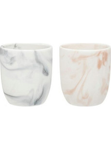 Plastona Marble Σετ Φλιτζάνια Espresso & Ελληνικού Καφέ Κεραμικά Πολύχρωμα 90ml 2τμχ 07.196590