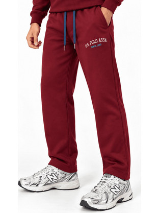 U.S. Polo Assn. Ανδρικό Παντελόνι Φόρμας Fleece Μπορντό US42617451