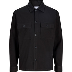 Jack & Jones Ανδρικό Πουκάμισο Μακρυμάνικο Κανονική Γραμμή Μαύρο 12307165