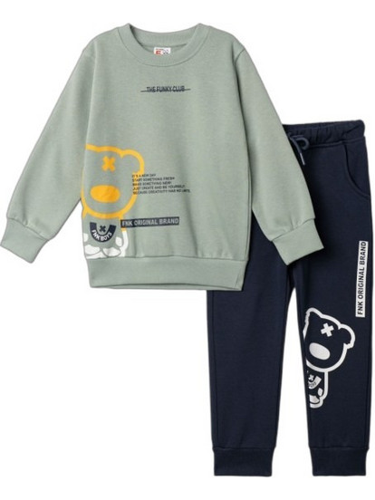 Funky Παιδικό Σετ Φόρμας Πράσινο Mint Navy Μπλε 227-317105-1