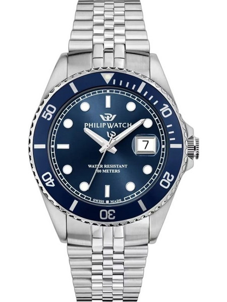 Philip Watch Caribe Sport Ανδρικό Ρολόι με Ασημί Μεταλλικό Μπρασελέ R8253597126