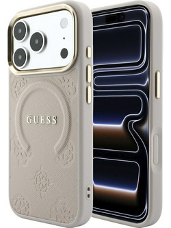 Guess Saffiano Peony Ring Magsafe Back Cover Pink (iPhone 18 Pro / 17 Pro )