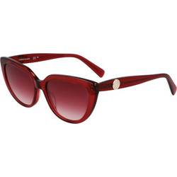Longchamp LO766S-601 Γυναικεία Γυαλιά Ηλίου Cat Eye Κοκάλινα Καφέ με Κόκκινο Φακό