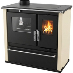 Verso CS Plus Inox Steel Ivory Left Ξυλόσομπα με Φούρνο 7.7kW