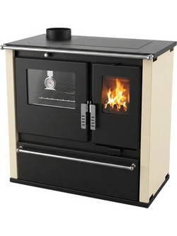 Verso CS Plus Inox Steel Ivory Left Ξυλόσομπα με Φούρνο 7.7kW