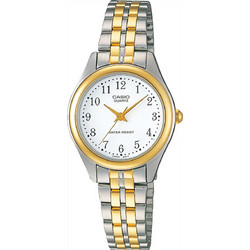 Casio Γυναικείο Ρολόι με Ασημί Χρυσό Μεταλλικό Μπρασελέ LTP-1129G-7BR