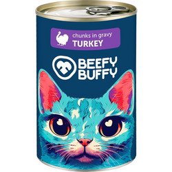 Beefy Buffy Adult Chunks with Turkey in Gravy 415gr