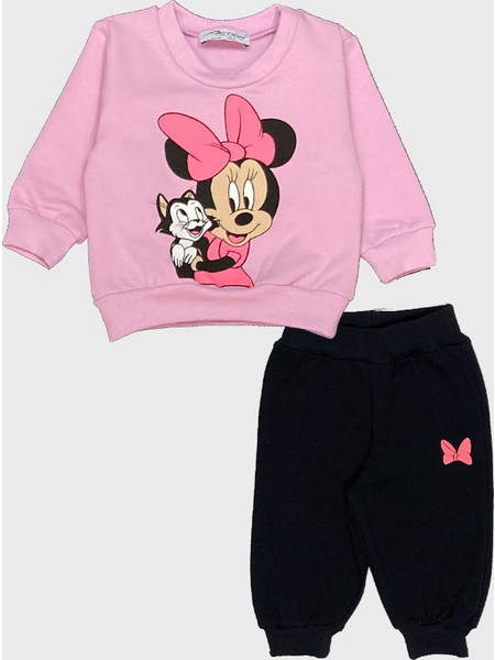 Action Minnie Mouse Παιδικό Σετ Φόρμας Ροζ Μαύρο 12200086