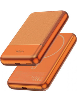 WiWu P088 Wireless Magsafe Power Bank 5000mAh 20W με Θύρα USB-C Power Delivery Orange