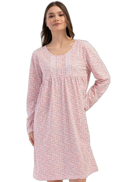 Vienetta Secret Floral Cotton Dreams Γυναικείο Νυχτικό Σομόν VNT161774-78-Σομόν