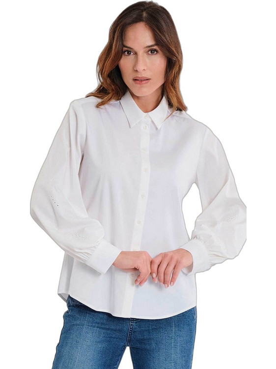 Gerry Weber Μακρυμάνικο Γυναικείο Πουκάμισο Πολυεστέρα Mονόχρωμο Λευκό N71015102038