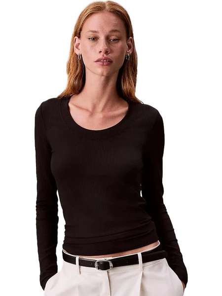 Calvin Klein Γυναικείο Χειμερινό Top Ριπ Μαύρο LV044D235G-UB1