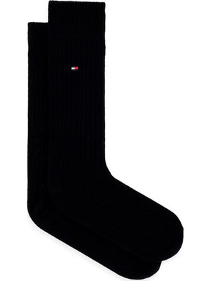 Tommy Hilfiger Ανδρικές Κάλτσες Ψηλές Μαύρες 2Pack 701241832-004
