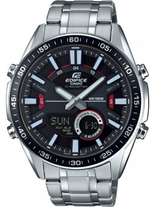 Casio Edifice Ανδρικό Ρολόι Χρονογράφος με Ασημί Μεταλλικό Μπρασελέ EFV-C100D-1AVEF