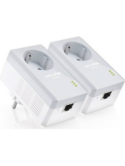 TP-Link TL-PA4010PKIT V4 Powerline Διπλό Kit για Ενσύρματη Σύνδεση με Θύρα Ethernet & Passthrough Πρίζα