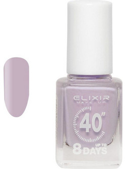 Elixir Up To 8 Days 132 Mauve Lila Gloss Βερνίκι Νυχιών Μακράς Διαρκείας Quick Dry 13ml
